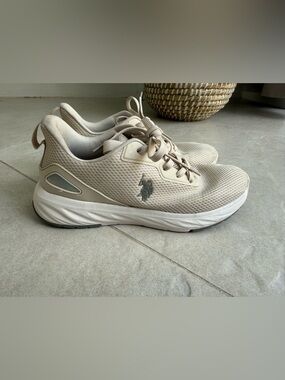 U.S. Polo Assn. Men's Lace-Up Knit Sneakers in Beige